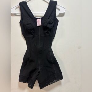 Black high compression Colombian faja with soft bra.